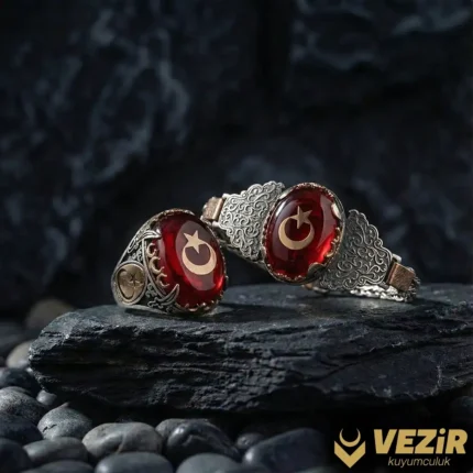 Ayyıldız Gümüş Bileklik ve Yüzük Seti