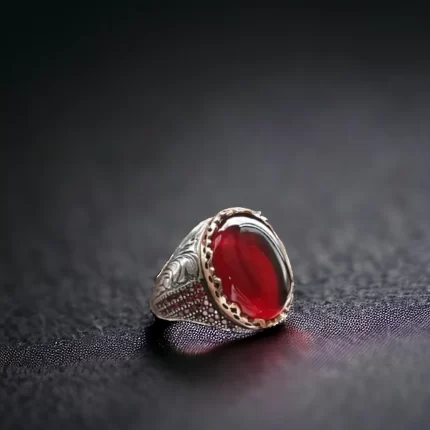 Garnet Gümüş Yüzük