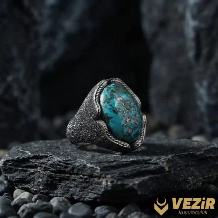 Doğal Taş Serisi Firuze Taş Gümüş Yüzük