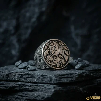 El Yapımı Gravür Erkek Yüzük