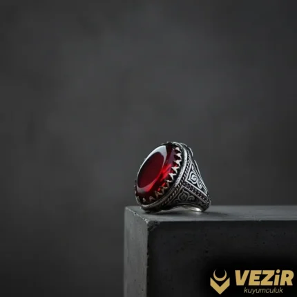 Kırmızı Ateş Gümüş Yüzük