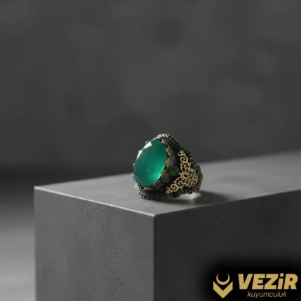 Paraiba Taşlı Unisex Gümüş Yüzük