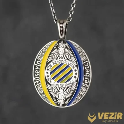 Sarı Kanarya Gümüş Madalyon Kolye