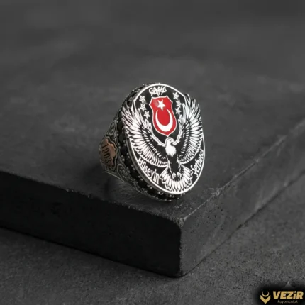 Kara Kartal Gümüş Yüzük